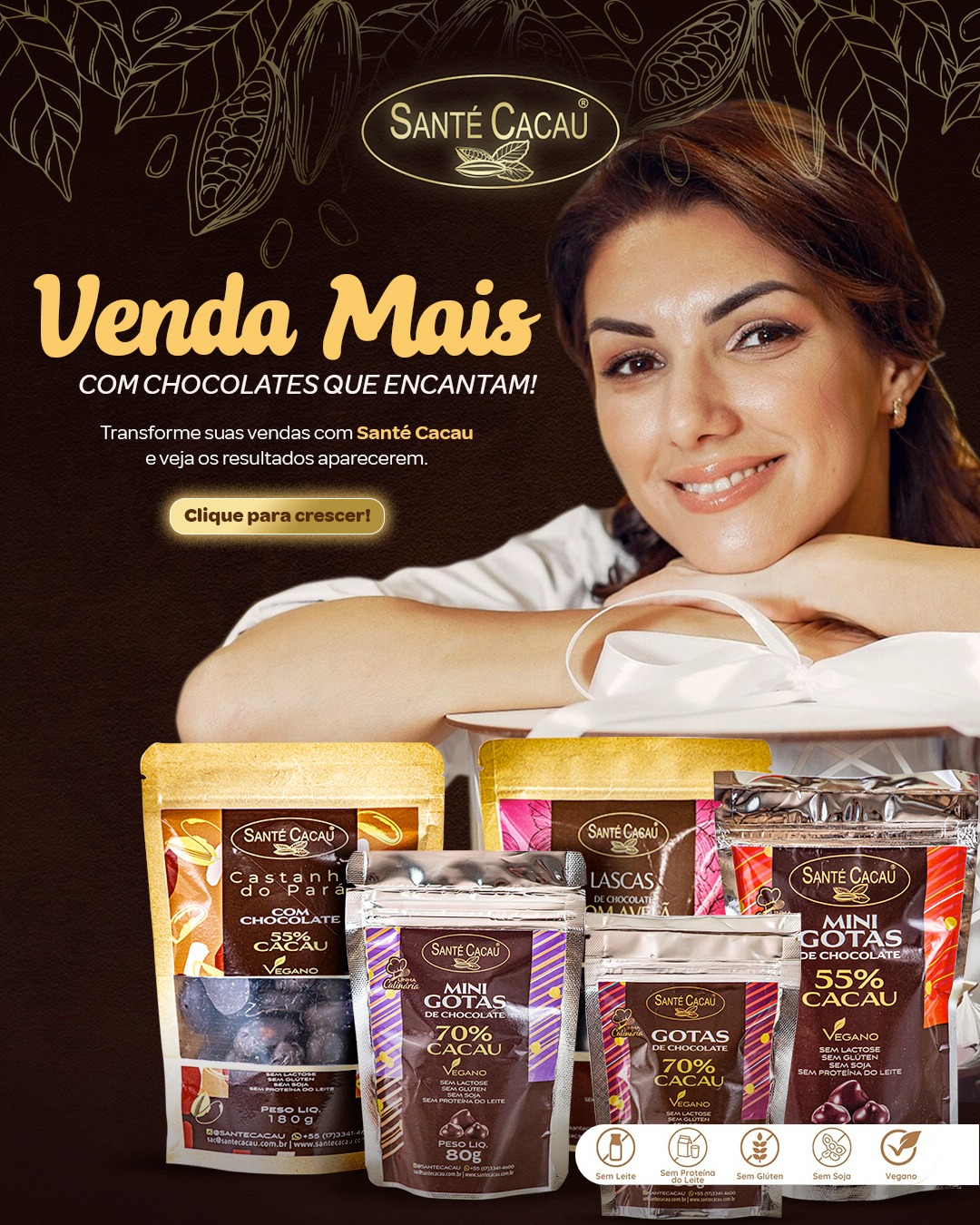 Chocolate Vegano e Sem Lactose Chocolates Vegano