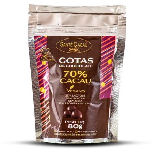 Gotas de chocolate 70% cacau (80g)